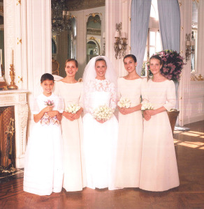 Beatie's wedding, with her sisters as bridesmaids